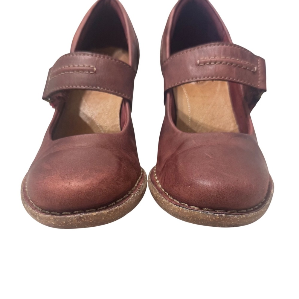 Clarks Artisan Carleta Prato Mary Jane Heels 6.5 Burgundy Leather View 5